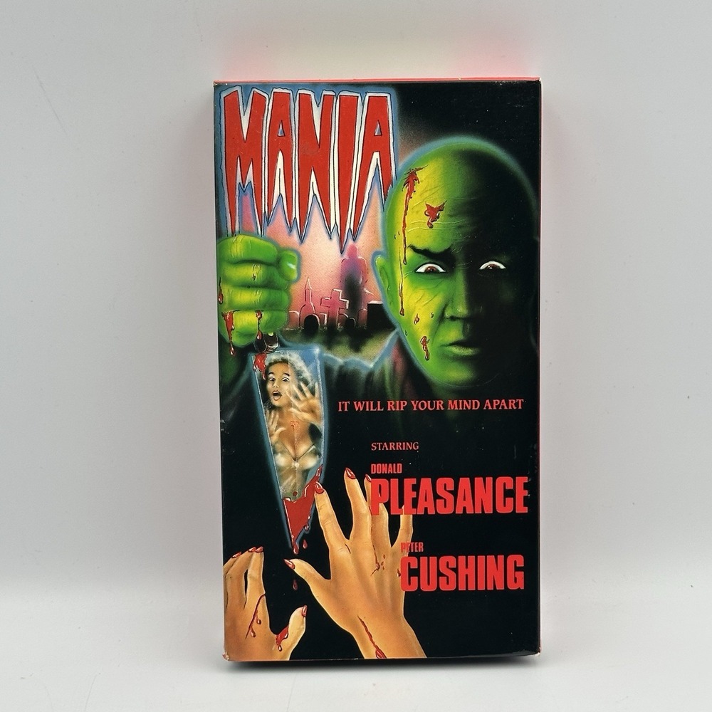 1989 Tape MANIA It Will Rip Your Mind‎ Apart Donald Pleasance Peter Cushing VHS
